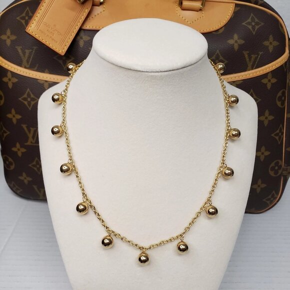 Authentic Louis Vuitton Lock&Key w/ Unbranded Golden Balls Stainless Steel Chain - Picture 7 of 8